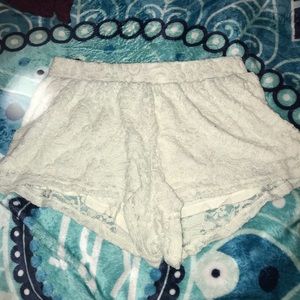White lacy shorts.